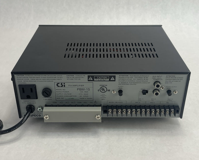 CSI Speco Technologies PBM-15  PA Amplifier Tested