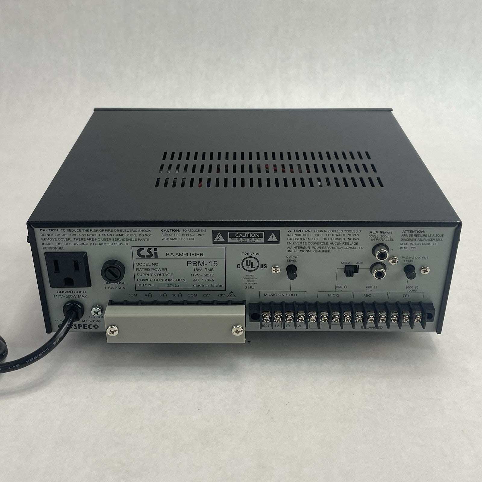 CSI Speco Technologies PBM-15  PA Amplifier Tested4