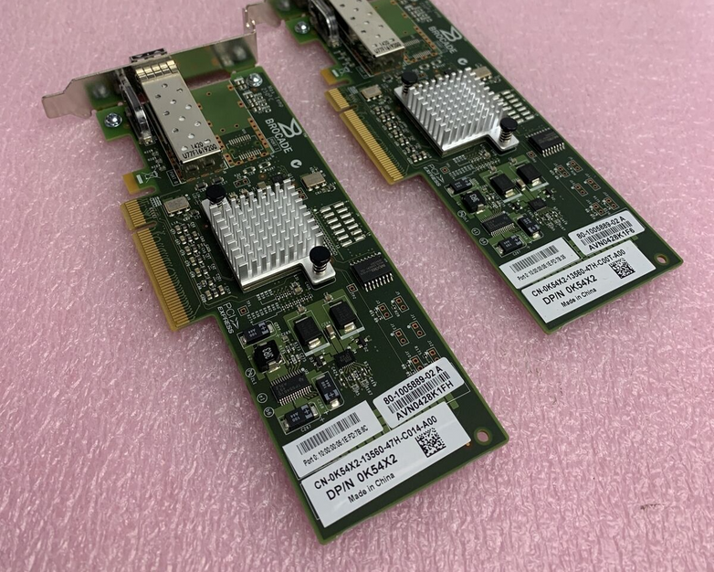 Lot of 2 Dell K54X2 Brocade SP 8GB FC HBA PCI-e Low Profile Fiber Channel Adapte