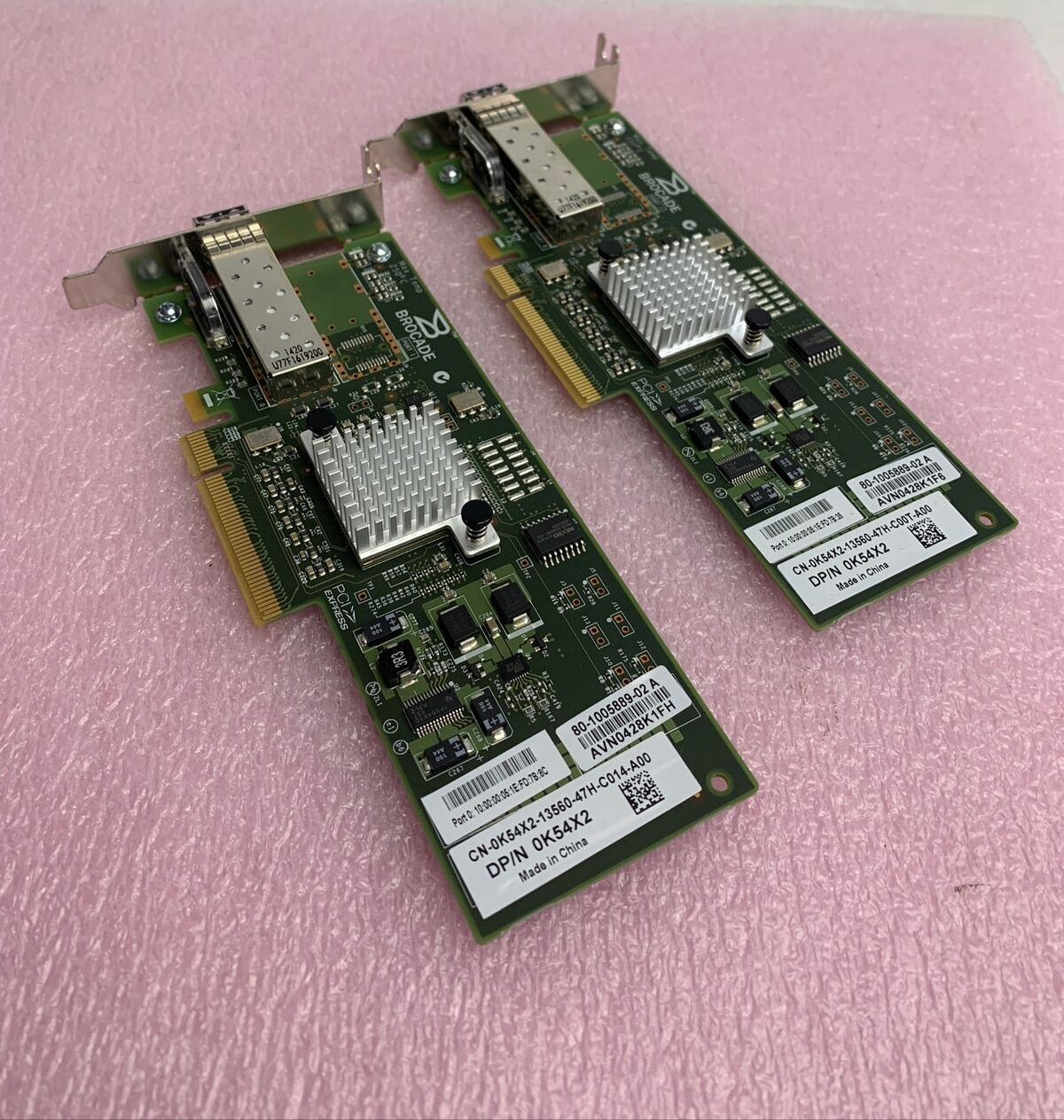 Lot of 2 Dell K54X2 Brocade SP 8GB FC HBA PCI-e Low Profile Fiber Channel Adapte