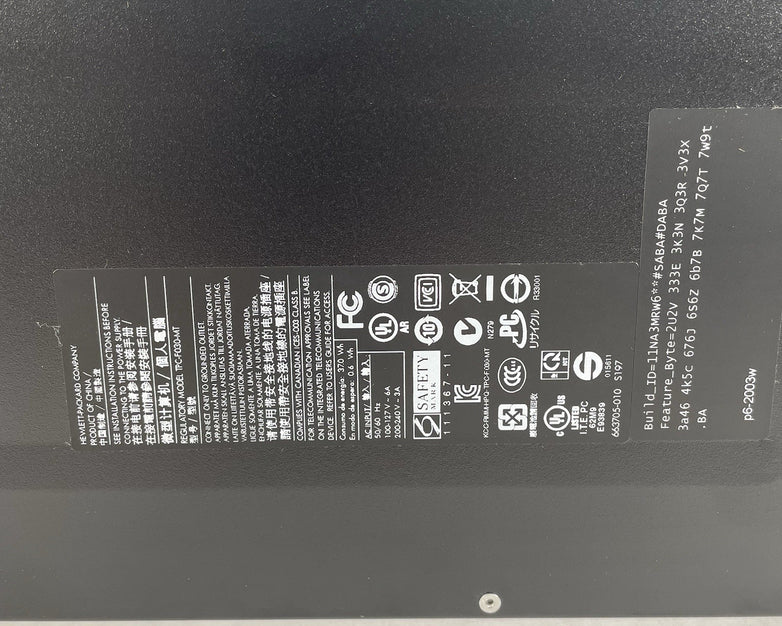 HP Pavilion P6-2003W MT AMD E2-3200 2.40 GHz 4 GB RAM No HDD/OS