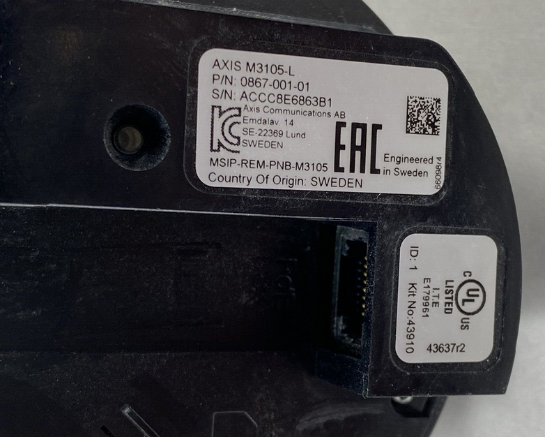 Axis M3105-L Indoor/Outdoor Network Security Camera Untested