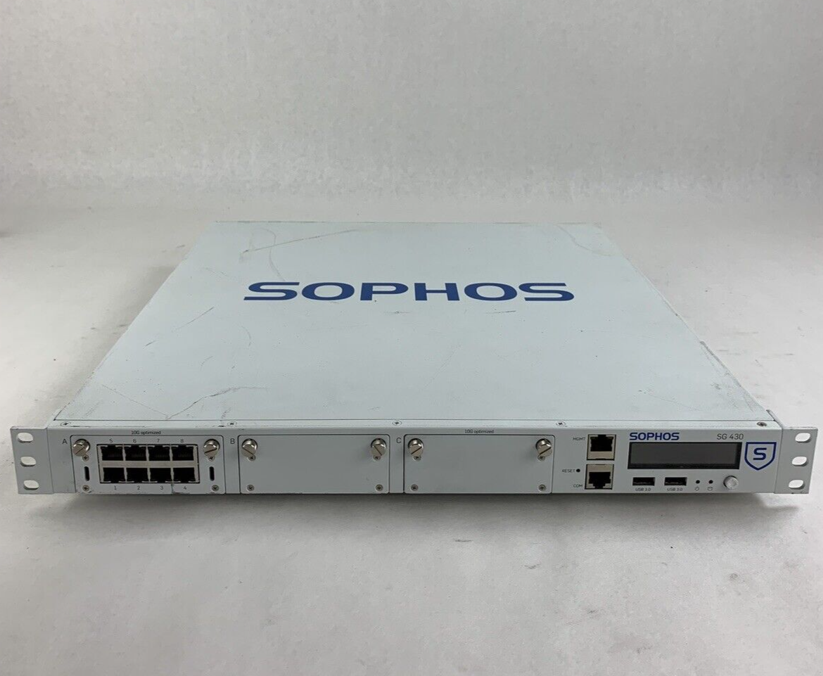 Sophos SG 430 Firewall Security Appliance W/8 GbE Port Module No HDD No OS