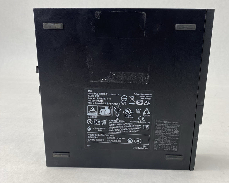 Dell OptiPlex 3070 Micro Intel Core i5-9500T 2.2GHz 8GB RAM No HDD OS Power Cord