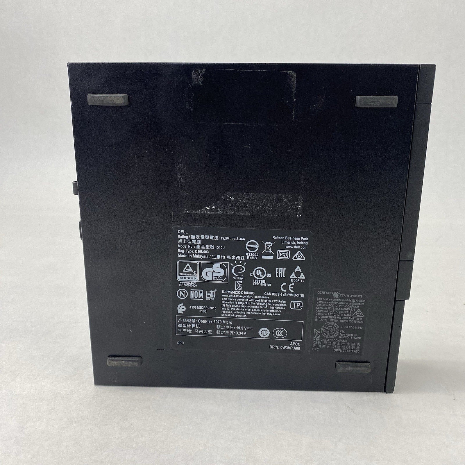 Dell OptiPlex 3070 Micro Intel Core i5-9500T 2.2GHz 8GB RAM No HDD OS Power Cord