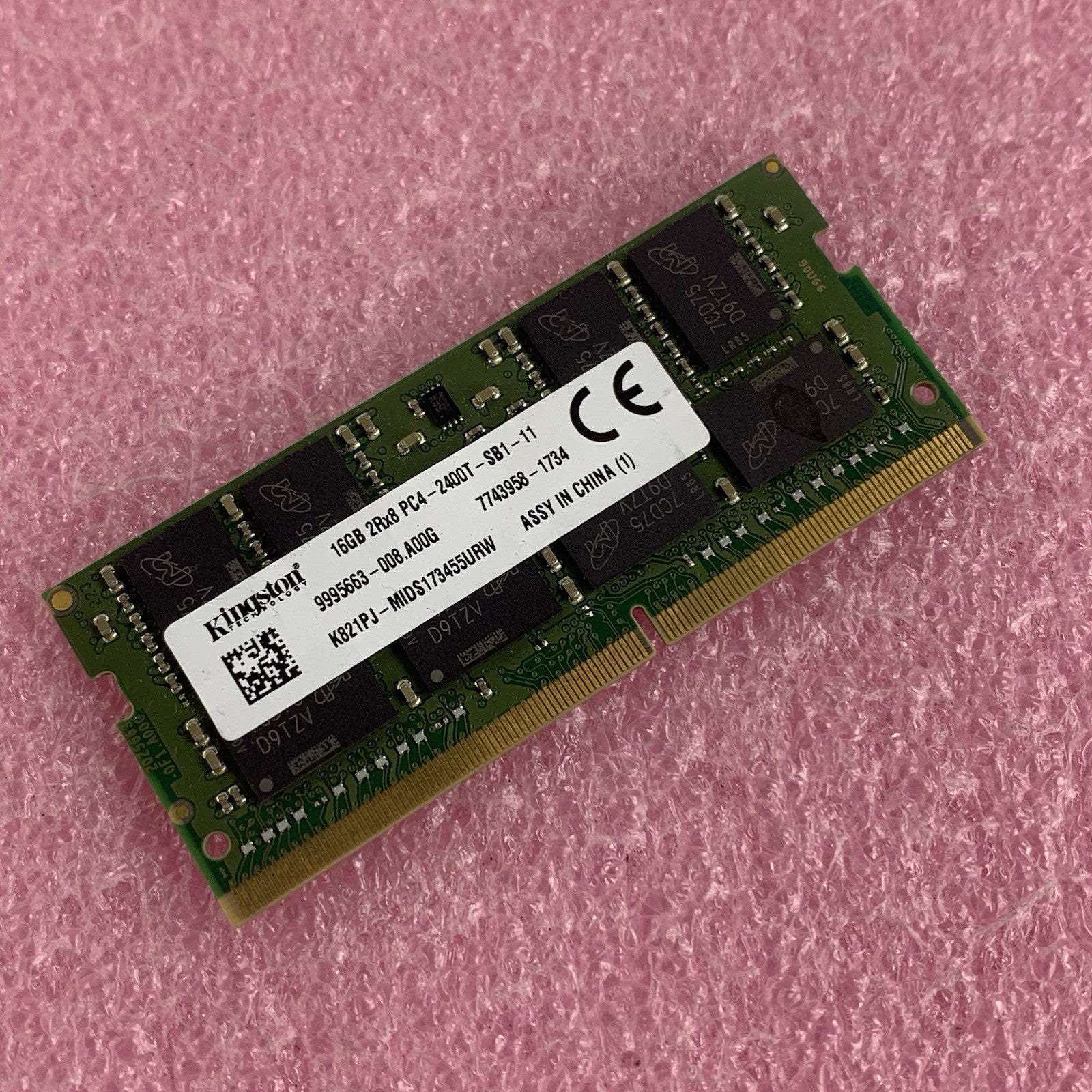Kingston 9995663-008.A00G PC4-2400T 16GB 1x16GB DDR4 2400MHz Laptop Memory Ram0
