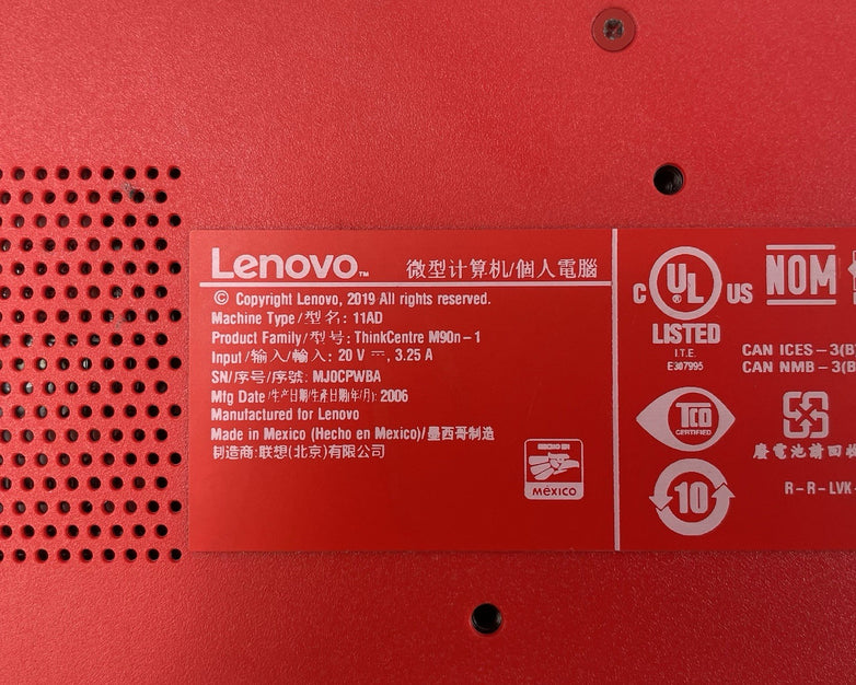 Lenovo Thinkcentre M90n-1 Micro i5-8265U 1.6GHz 8GB RAM No M.2/OS/AC - Bad Edge