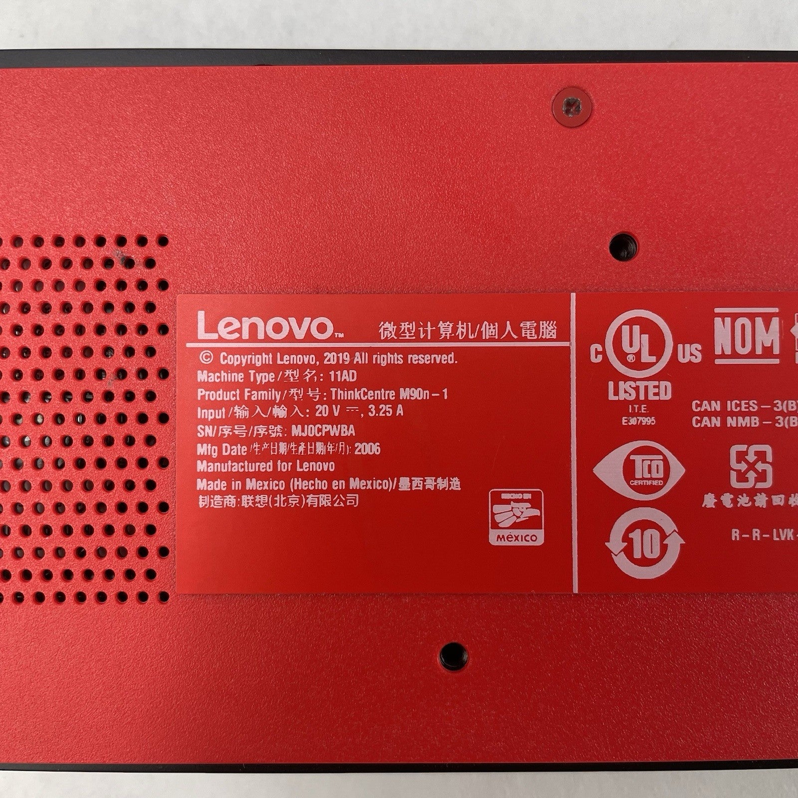 Lenovo Thinkcentre M90n-1 Micro i5-8265U 1.6GHz 8GB RAM No M.2/OS/AC - Bad Edge11