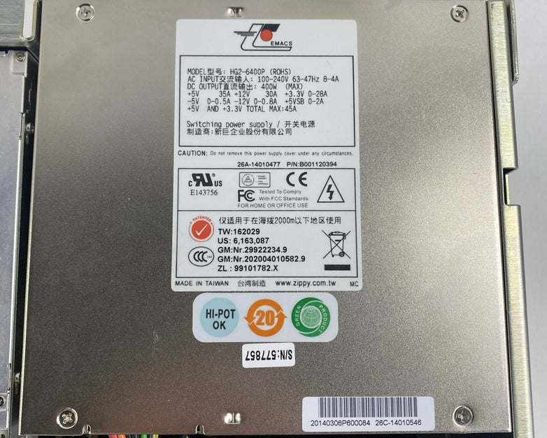 Unbranded 3U MATX Bare Bones Computer Chassis With Emacs HG2-6400P Power Supply