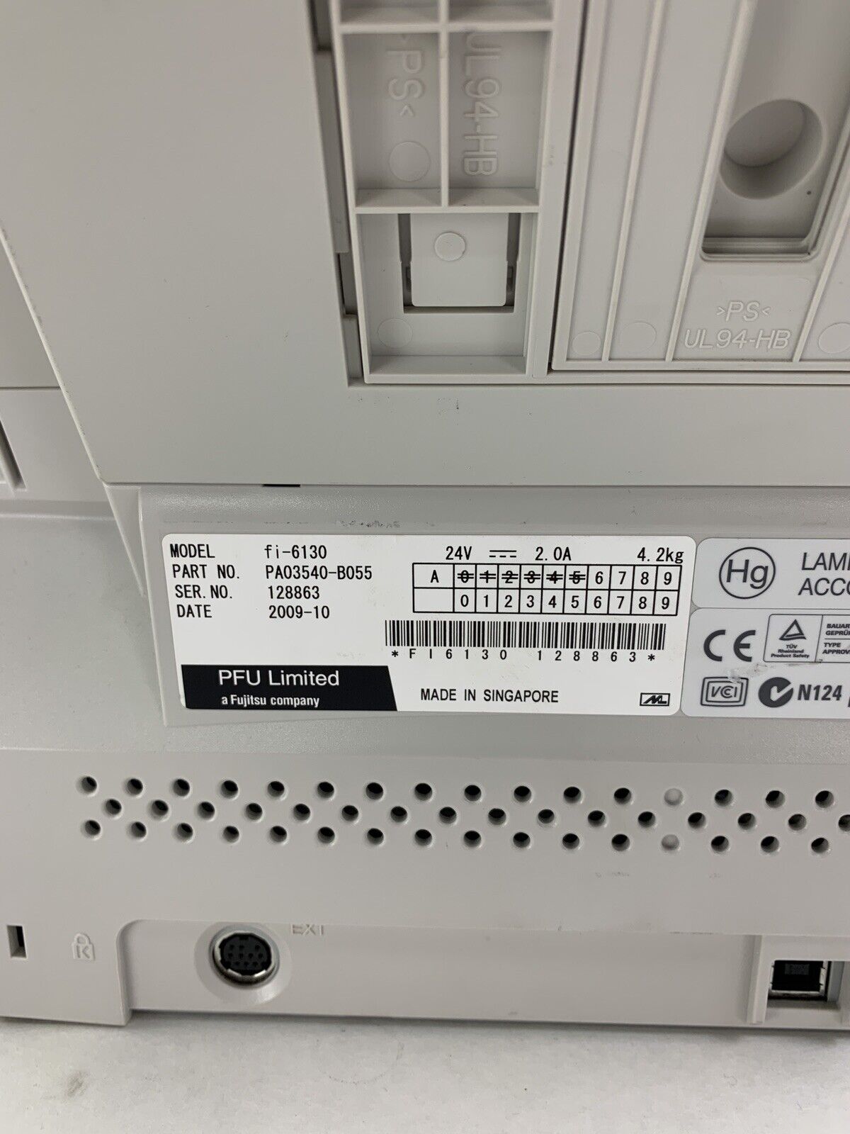 Fujitsu FI-6130 Sheetfed Scanner Bad Scanner For Parts and Repair No Power Cord
