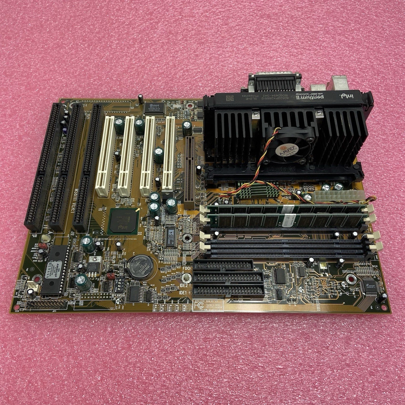 MicroStar MS-6111 Ver 1 Motherboard Intel Pentium II 268MHz 64MB RAM 3x ISA2