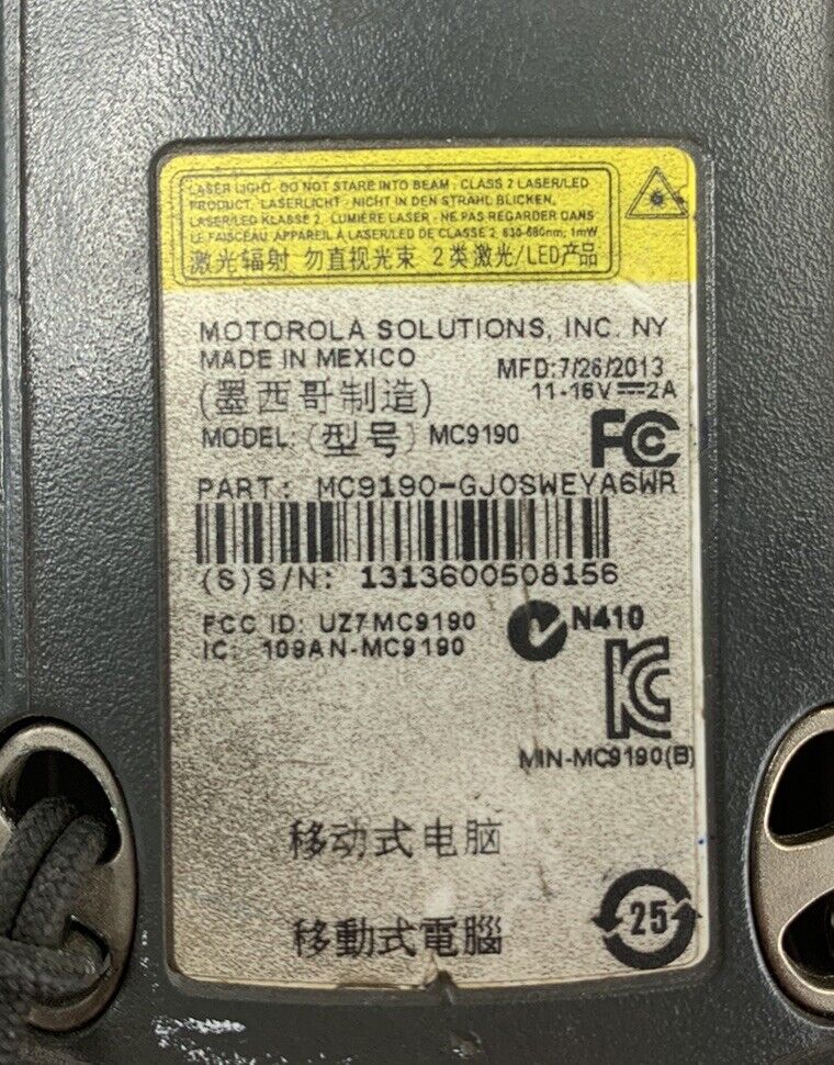Symbol Motorola MC9090-GF0HBJGA2WR 1D Barcode Scanner - No Battery