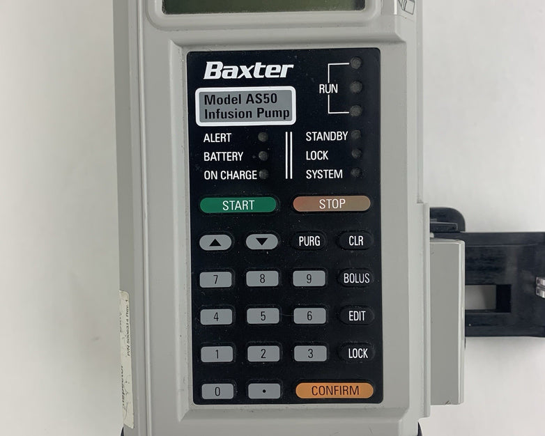 Baxter AS50 IM8550 Infusion Pump Powers On Factory Reset No Batteries No Charger