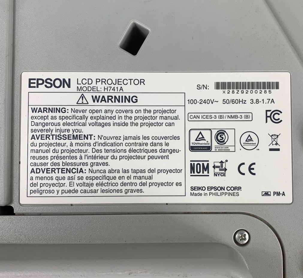 Epson H741A BrightLink 685Wi LCD Projector 1480 Lamp Hours