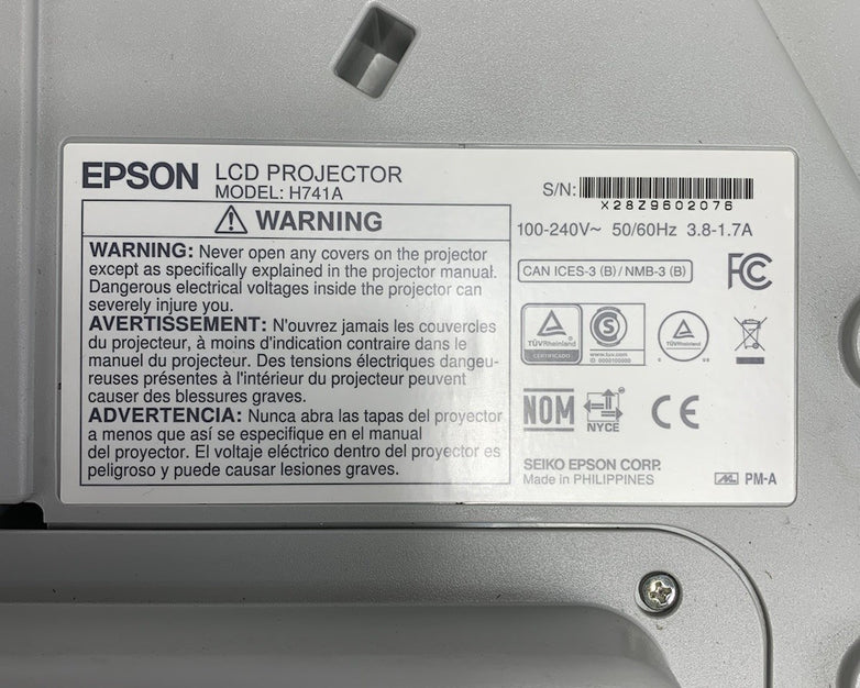 Epson H741A BrightLink 685Wi LCD Projector 1260 Lamp Hours