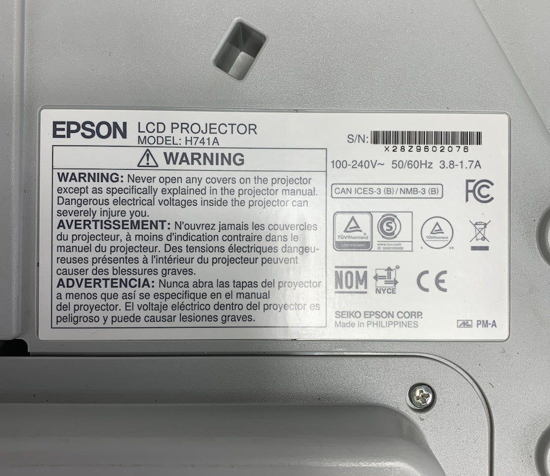 Epson H741A BrightLink 685Wi LCD Projector 1260 Lamp Hours