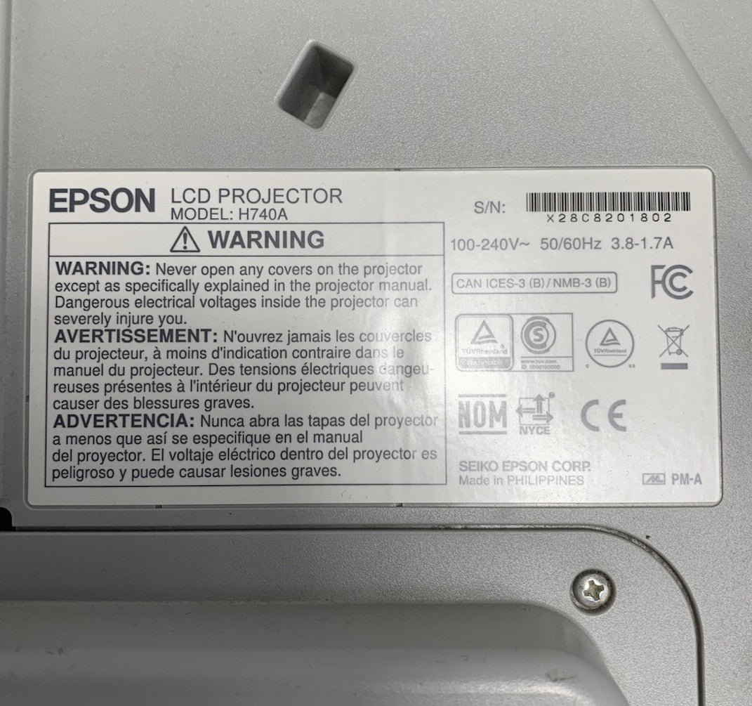 Epson PowerLite 695Wi H740A LCD Lamp Projector 3050 Lamp Hours - No Remote7