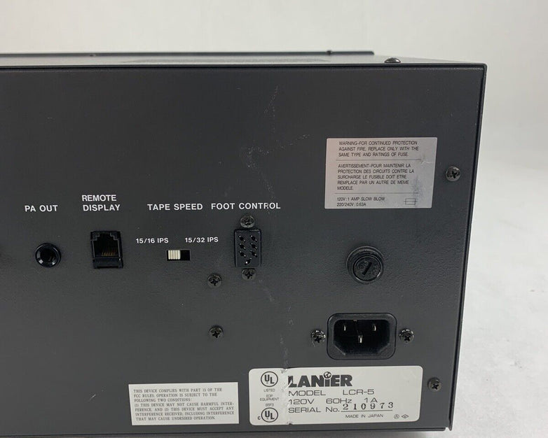 Lanier LCR-5 Advocate V Conference Recorder Transcriber Tested Bad Sound Parts