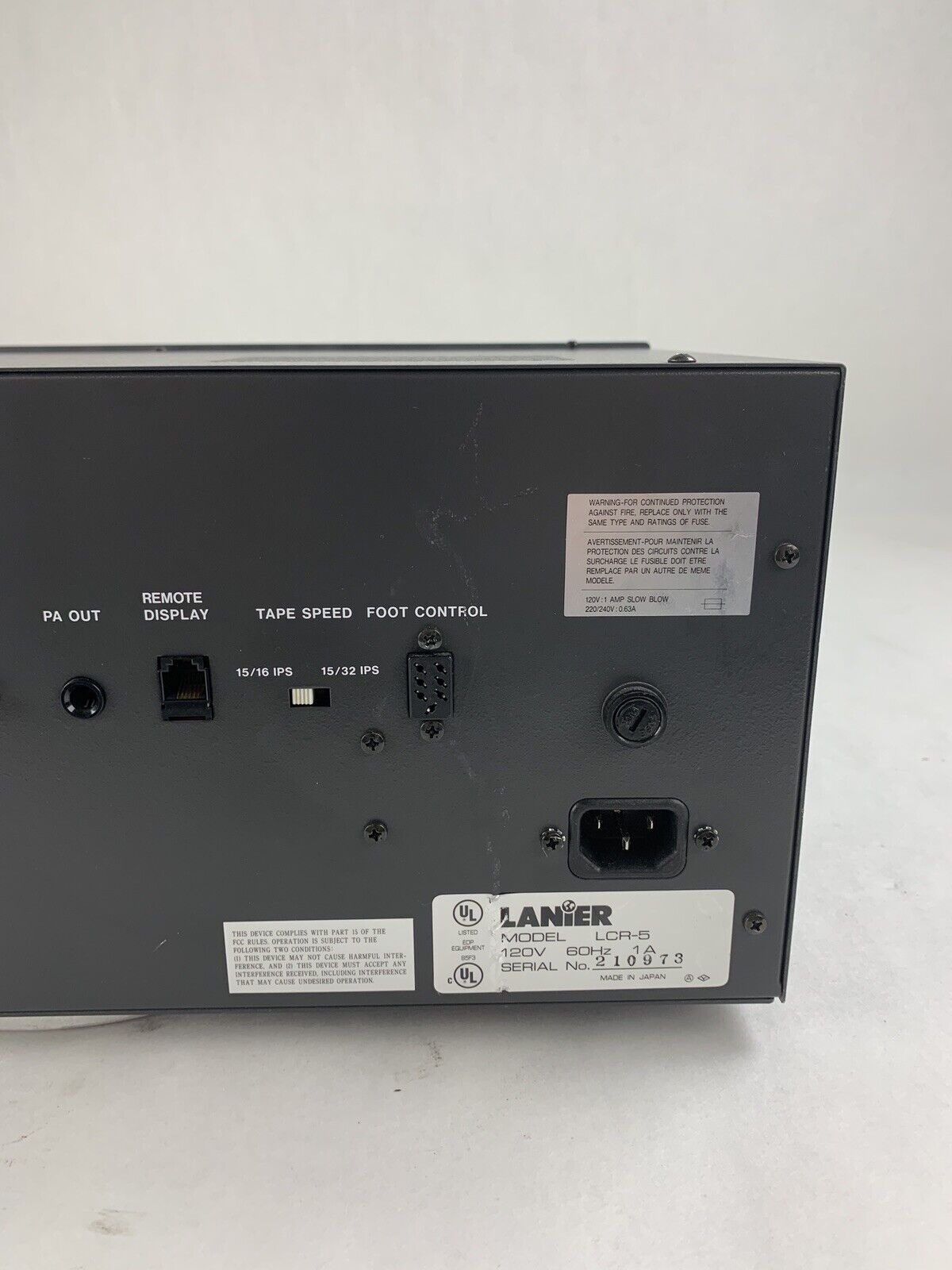Lanier LCR-5 Advocate V Conference Recorder Transcriber Tested Bad Sound Parts