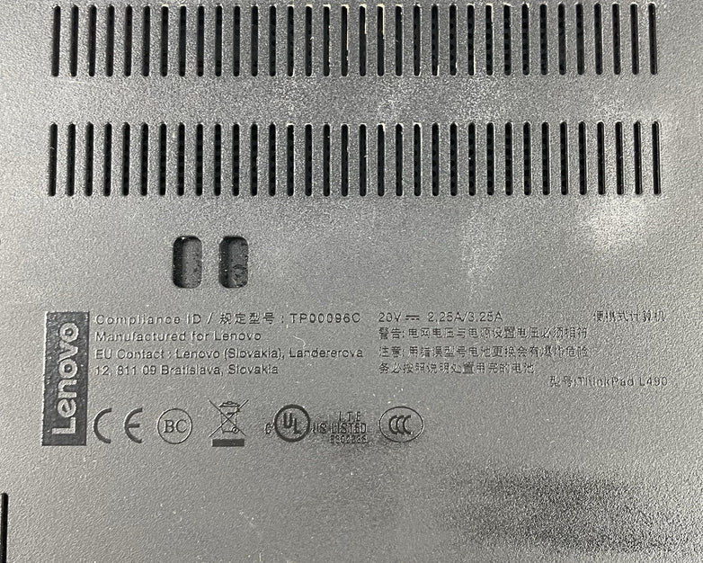 Lenovo ThinkPad L490 14" i5-8250U 1.60 GHz 8 GB RAM No SSD/OS/AC