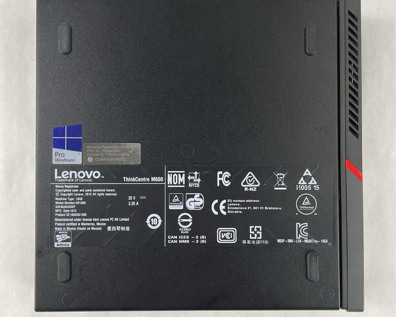 Lenovo ThinkCentre M600 Micro Pentium J3710 1.60 GHz 4 GB RAM No SSD/OS