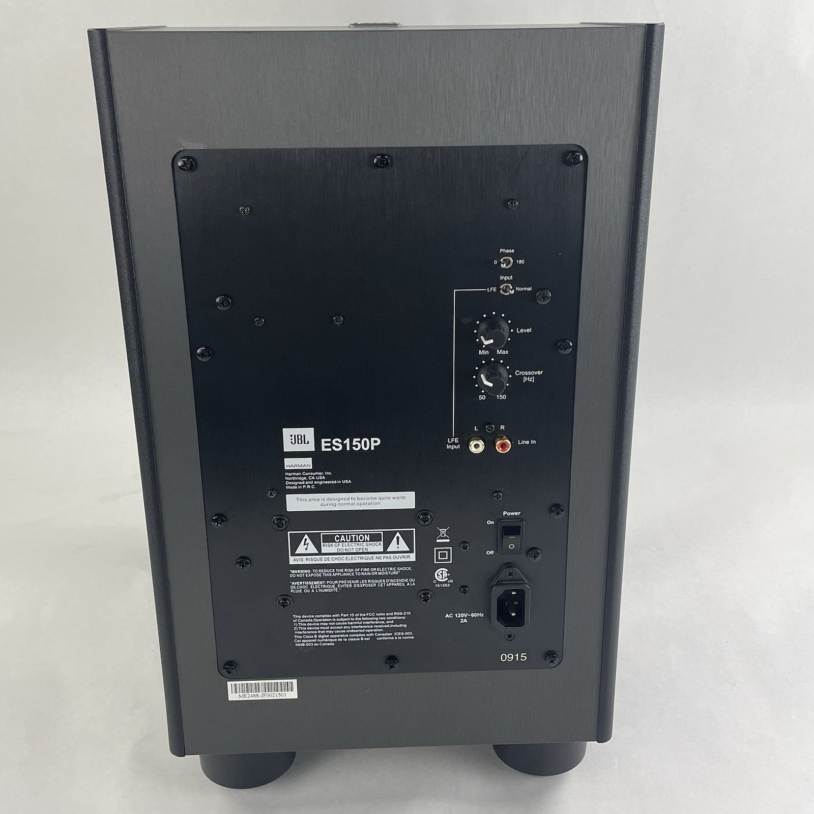 JBL ES150P Northridge E Series Powered Subwoofer 150 Watt Black6