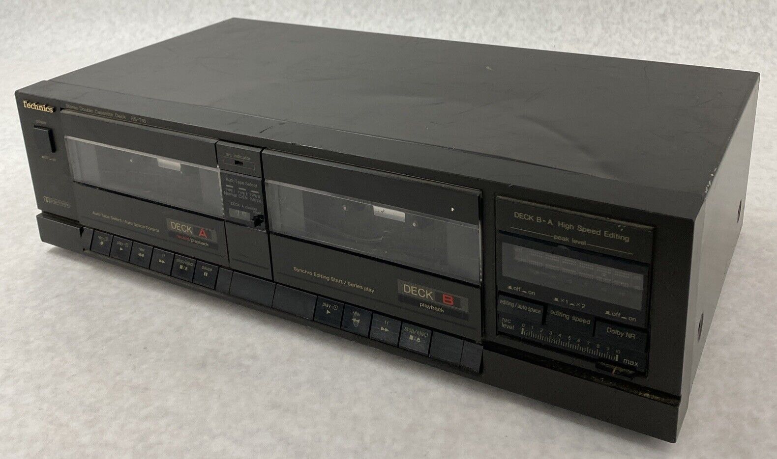 Technics RS-T18 Stereo Dual Cassette Deck Recorder FOR PARTS with NO RETURNS