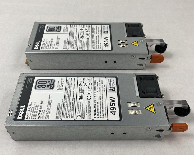 Lot of 2 Dell N24MJ D495E-S0 80 Plus Platinum 495W Power Supply