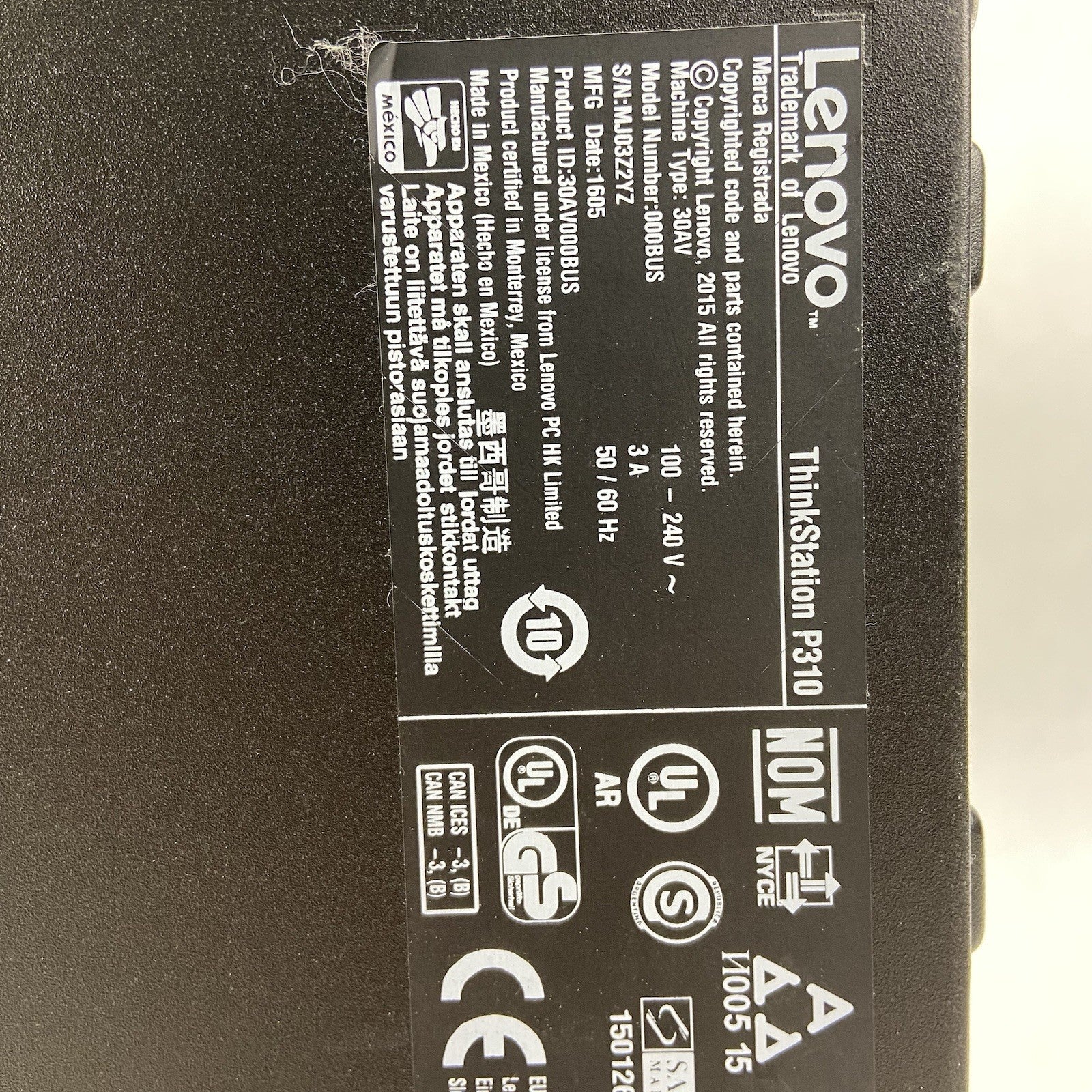 Lenovo ThinkStation P310 DT Intel Core i7-6700 3.4GHz 8GB RAM No HDD No OS5