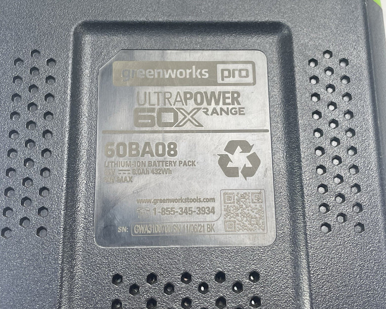 Greenworks Pro 60BA08 Ultrapower 60V 8.0AH Bluetooth Battery Pack