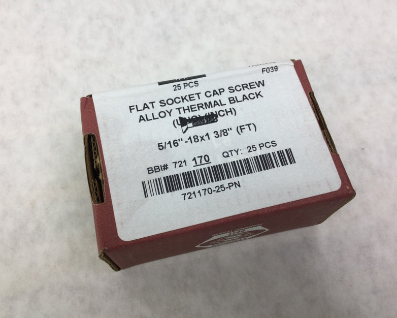 Brighton Flat Socket Cap Screw Alloy Thermal Black 5/16" - 18x1  3/8"  Box of 25