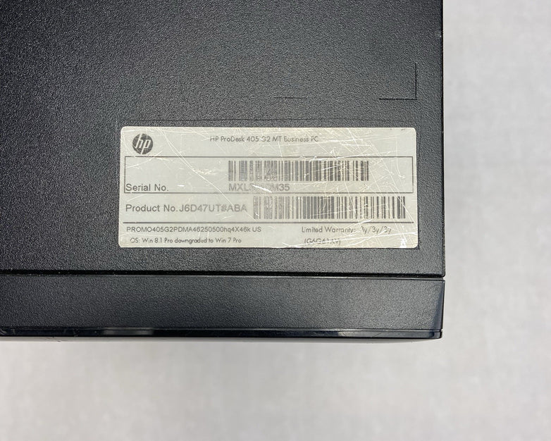 HP ProDesk 405 G2 MT AMD A4-6250T 2GHz 8GB RAM No HDD No OS