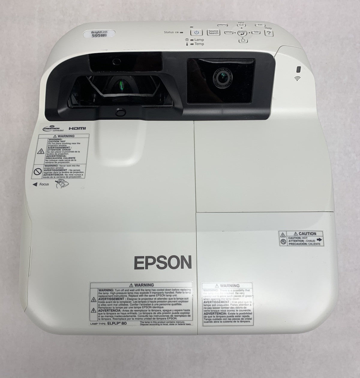 Epson H599A BrightLink 595Wi LCD Lamp Projector 1351 Lamp Hours No Remote5