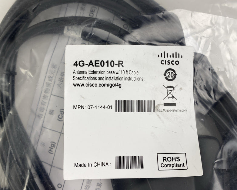 Cisco 4G-AE010-R Antenna Extension Base 10' Cable w/ LTE-ANTM-D Antenna Lot of 2