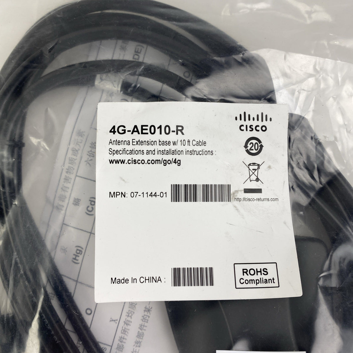 Cisco 4G-AE010-R Antenna Extension Base 10' Cable w/ LTE-ANTM-D Antenna Lot of 29