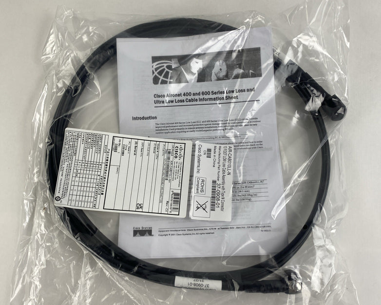 Cisco AIR-CAB010LL-N 10Ft Low Loss and Ultra Low Loss Cable Open Box Sealed