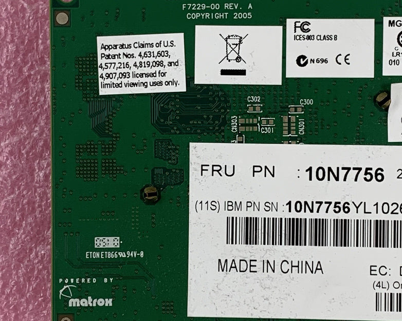 IBM 10N7756 Power GXT145 PCI Express PCIe Graphics Accelerator