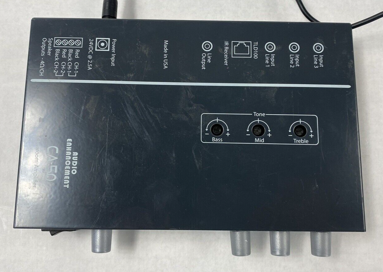 Audio Enhancement CA-50 Classroom Amplifier System No AC Adapter Power Tested