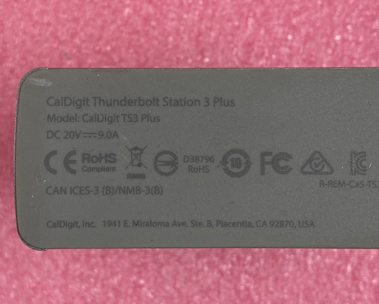 CalDigit Thunderbolt Station 3 Plus Silver Docking Station No AC Adapter
