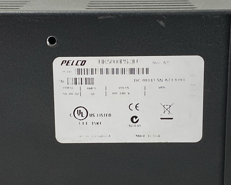 Pelco RK5000PS-3U Rack Mount Chassis For Fiber Optic And UTP Modules