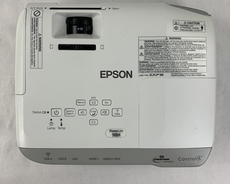 Epson PowerLite 98H H687A LCD Lamp Projector 3463 Lamp Hours - No Remote