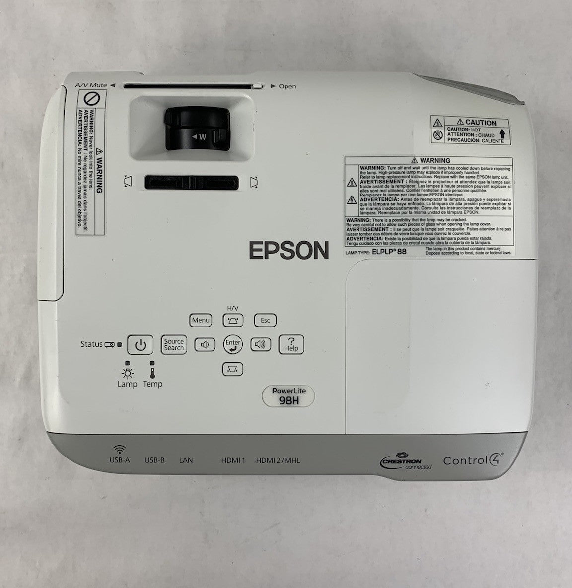 Epson PowerLite 98H H687A LCD Lamp Projector 3463 Lamp Hours - No Remote6