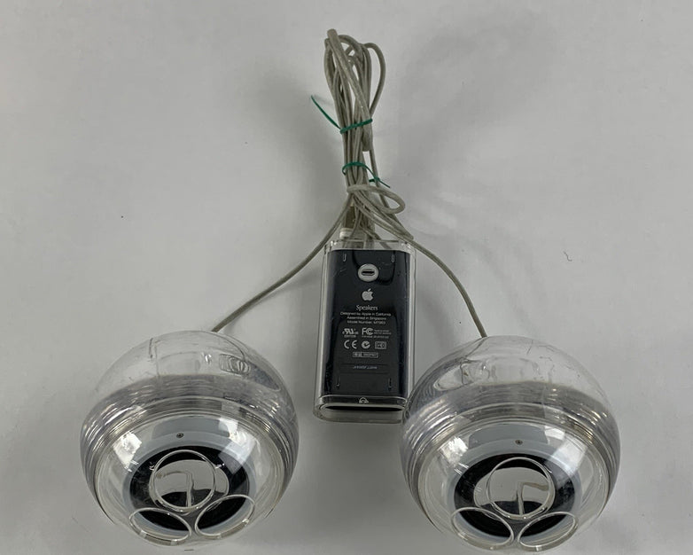Vintage Apple M7963 Clear Sphere Speakers - Untested