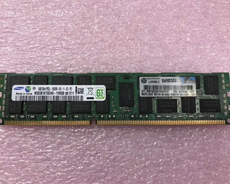 Samsung 16GB Kit 2x8GB 2Rx4 PC3L-10600R-09-11-E2-P2 Server Ram M393B1K70DH0-YH9Q