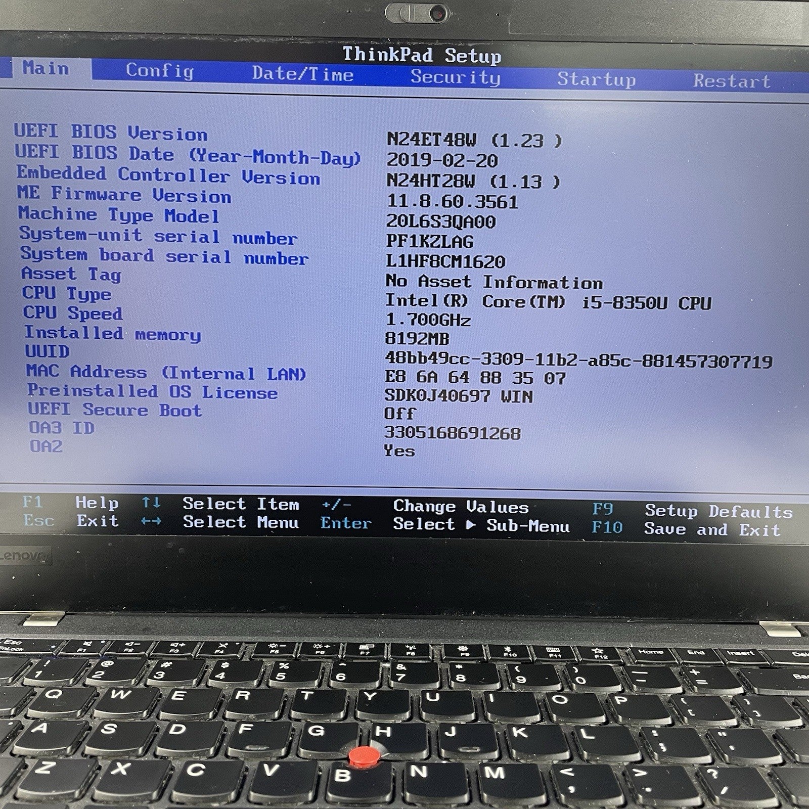 Lenovo ThinkPad T480 14" i5-8350U 1.70 GHz 8 GB RAM No SSD/OS/AC - READ2