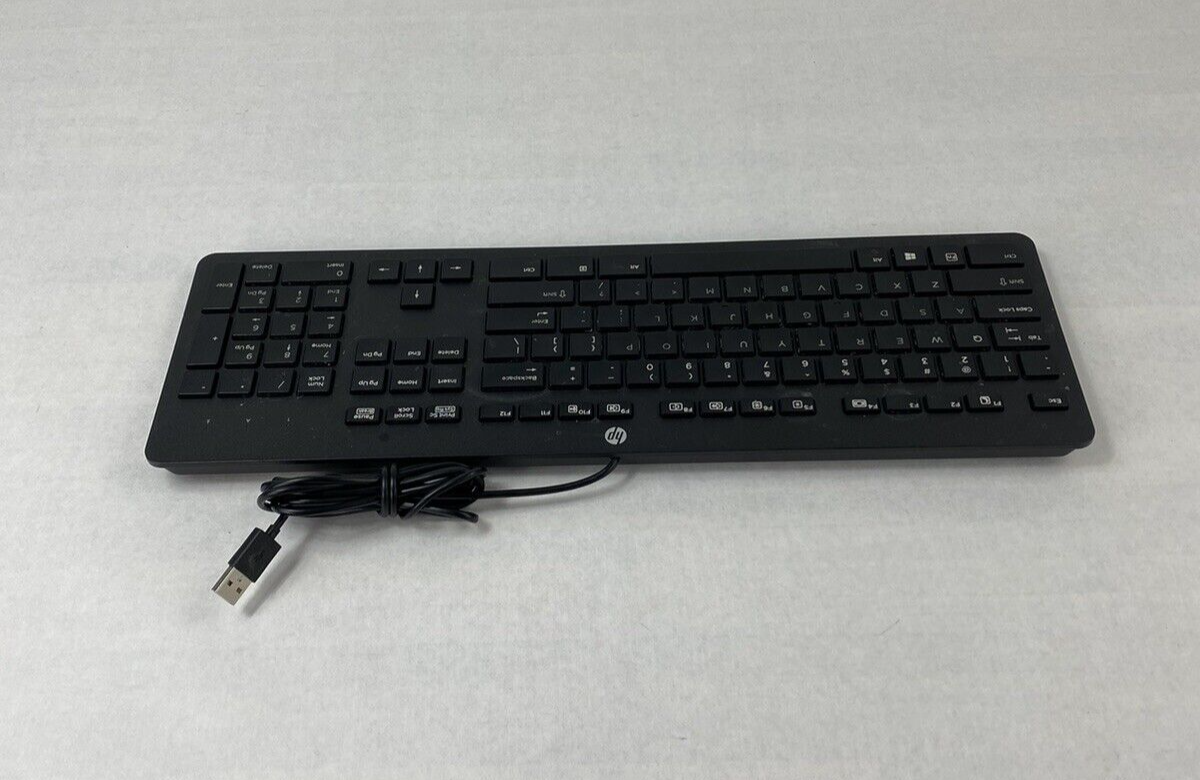 Lot of 2 HP KBAR211 USB Slim Business Wired Keyboard Tested