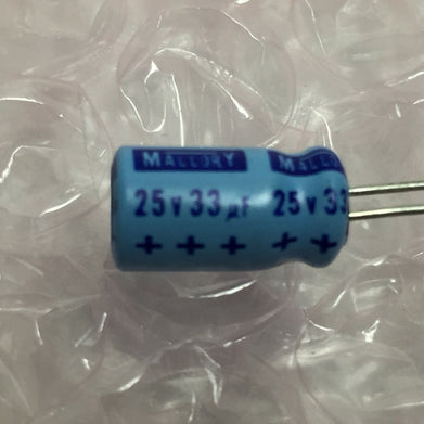 NOS  Mallory 33uF 25v Capacitor   Lot of 33