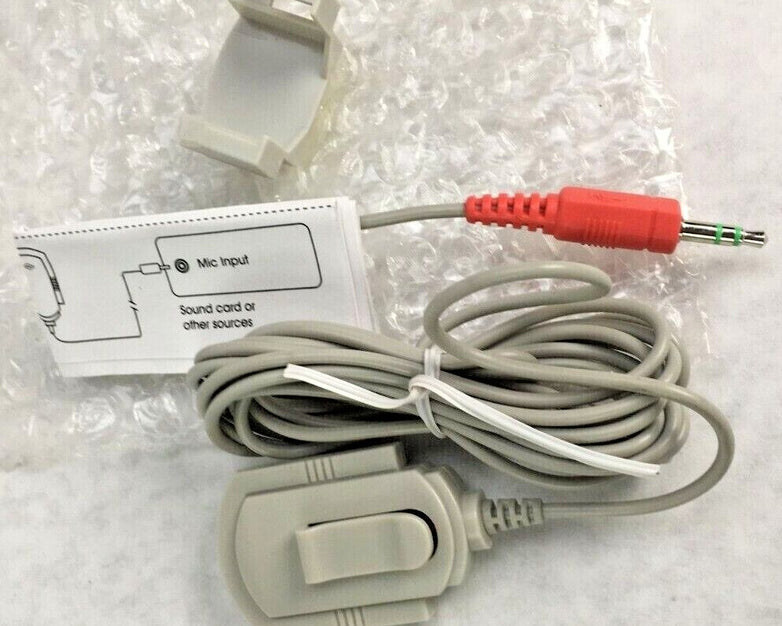 Cyber Acoustics ACM-1B OEM 8ft Wired Clip-on Microphone Lapel Monitor Gray
