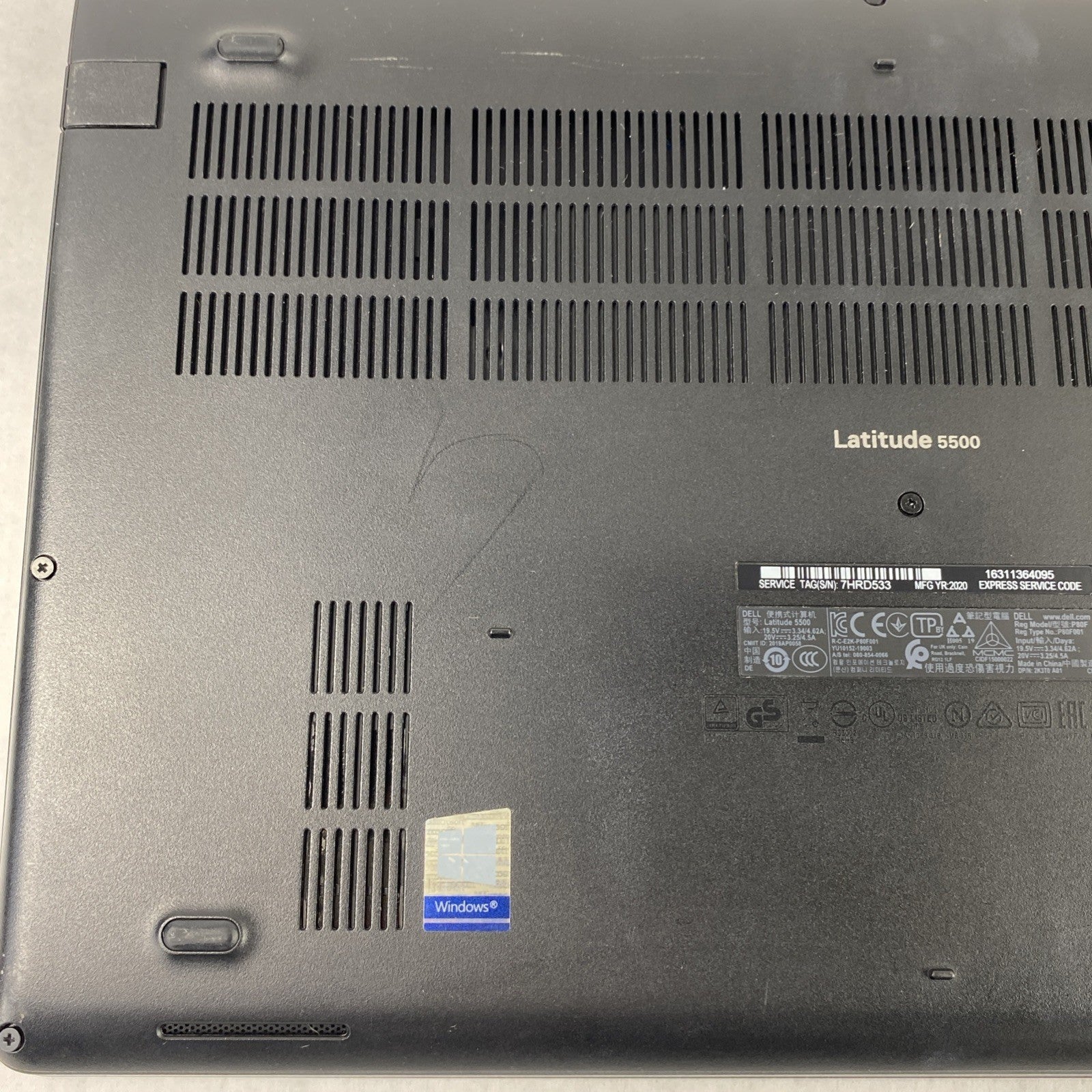 Dell Latitude 5500 Intel Core i5-8365U 1.60 GHz 8 GB RAM 15.6" No HDD No OS