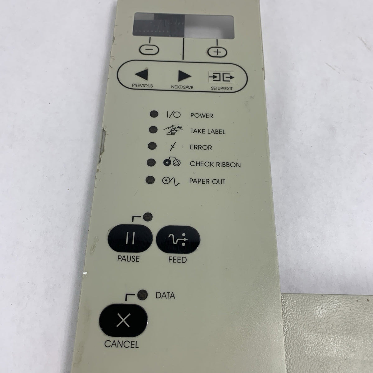 Zebra 105SL Printer Front Control Panel Membrane Switch 32021 Rev 22